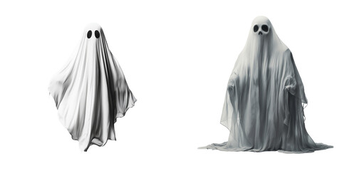 Ghost Set Isolated on Transparent Background. PNG