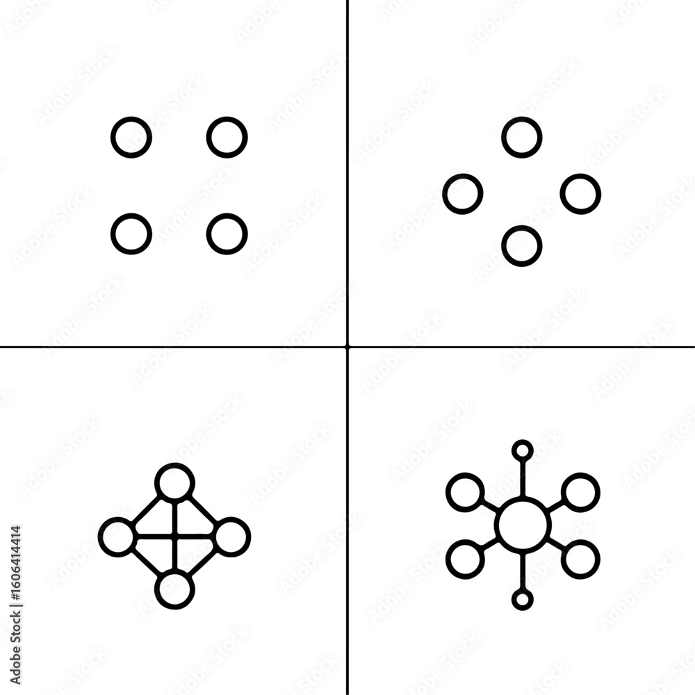 Poster illustrative concepts of networking, connectivity, and interconnectedness are presented through simp