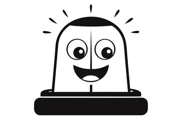 funny cartoon emergency siren icon vector