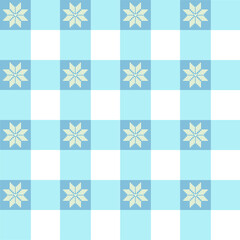 light blue squares with intricate white snowflake-like details