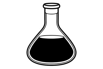  laboratory flask black and white silhouette