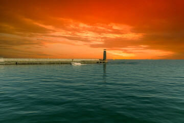 The waterfront of the Port of Gdynia in Poland.