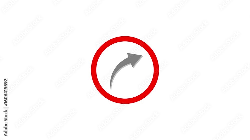 Poster loading circle icon with left arrow icon animation on a white background.