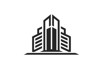 Fototapeta premium minimalist vector logo company building icon