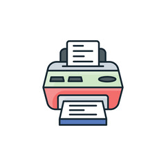 Printer and Scanner icon design with white background stock illustration