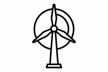 wind turbine black and white silhouette
