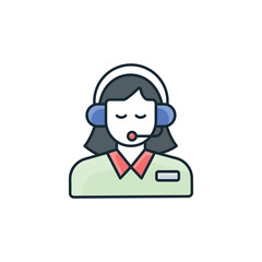 Customer Service icon design with white background stock illustration