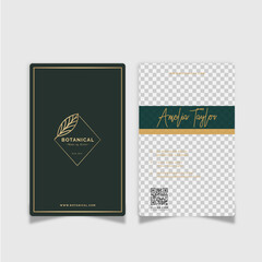 Botanical business card template with logos