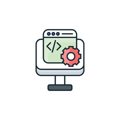 Web Development icon design with white background stock illustration