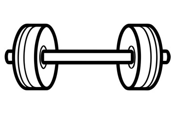 dumbbell black and white silhouette