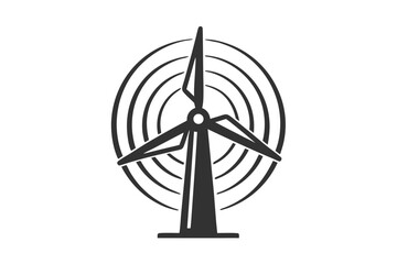 wind turbine icon black and white silhouette