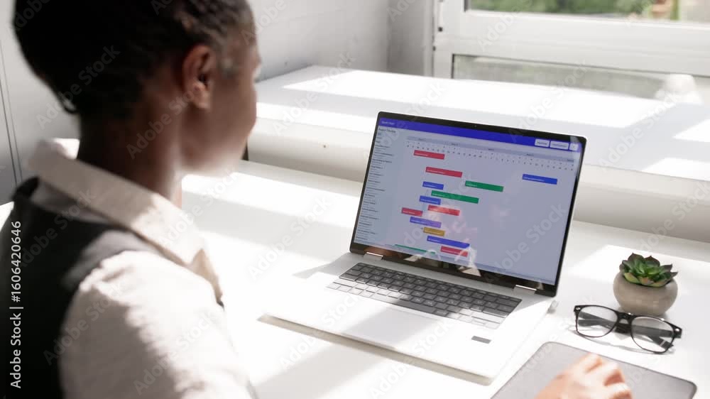 Poster business manager using gantt chart