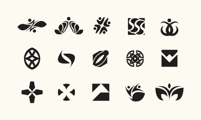 Geometric Icons Design Elements Collection