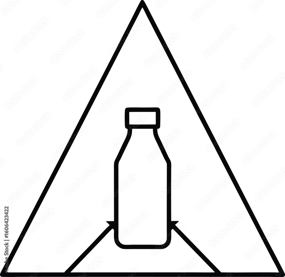 Aufkleber clean line art icon of arrows forming a triangle isolated on transparent background