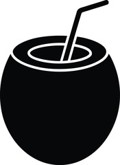 Coconut Drink Silhouette with Straw