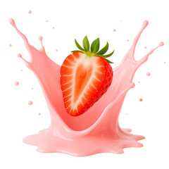 Fresh Strawberry Milk with Whole Strawberries