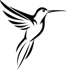 realistic a minimalist black on white silhouette of bird vector