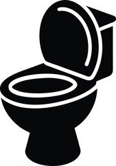 Toilet Silhouette with Open Lid