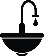 Sink with Dripping Faucet Icon