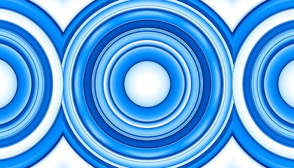 Abstract design of concentric circles in shades of blue and white