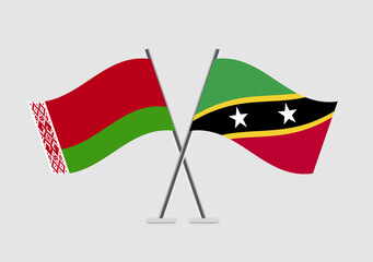 Belarus and Saint Kitts and Nevis vector flags visual icon for unity and peace