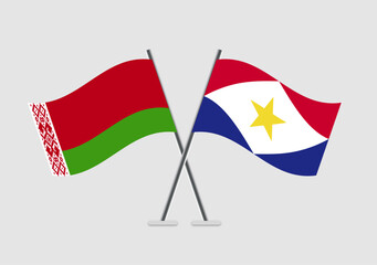 Belarus and Saba vector flags with proportional balance
