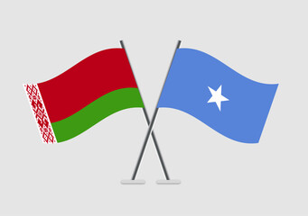 Belarus and Somalia vector flags digital graphic for partnership