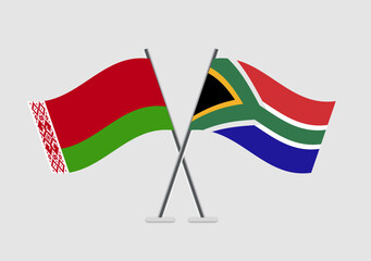 Belarus and South Africa vector flags composed in balance and style