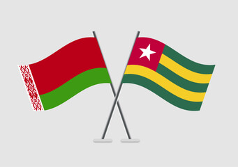 Belarus and Togo vector flags with simple crossing alignment