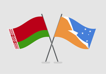 Belarus and Tierra del Fuego Province - Argentina vector flags in national vector frame