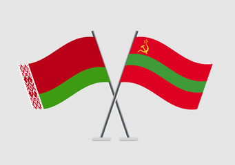 Belarus and Transnistria vector flags image for banner or brochure