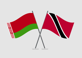 Belarus and Trinidad and Tobago vector flags in balanced neutral illustration