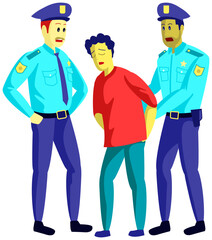 Police arresting criminal illustration