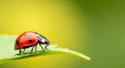 ladybug on green leaf