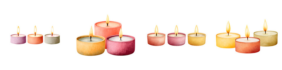 Watercolor Tea Light Candles - Cozy Ambiance