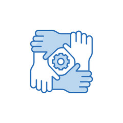 Teamwork icon design with white background stock illustration