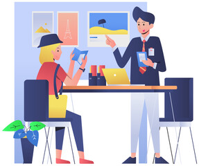 travel agent illustration
