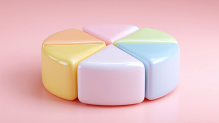 Colorful geometric shapes arranged for a playful design.