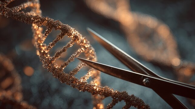 CRISPR-Cas9 gene editing technology cutting DNA strands