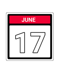 calendar icon June month date 17
