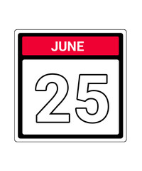 calendar icon June month date 25

