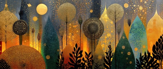 Symbolic patterns blended in golden light, evoking warmth and celebration.