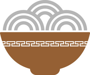 Obraz premium 국수 그릇 아이콘