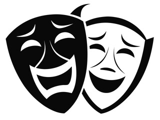 Classic comedy and tragedy theater masks