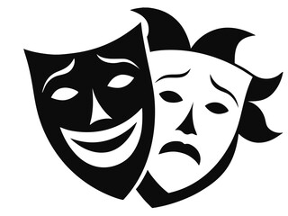 Comedy and tragedy masks symbolizing duality of emotion