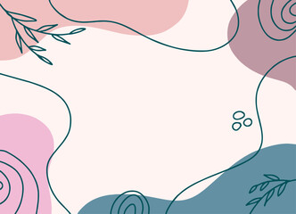 Soft pastel organic shapes abstract design, minimalist vector