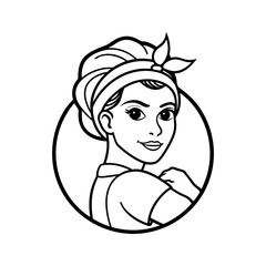 rosie the riveter logo icon vector art