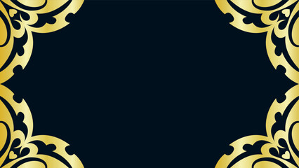 Luxury golden ornamental frame on dark background