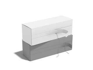 Two Blank Box Packaging with Tear Strip to Open 3D Render Mockup
