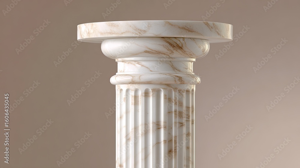 Poster elegant marble column with classic design and smooth surface ideal for architectural and decorative 